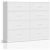WOLTU Cassettiera, Mobile con 8 Cassetti in Tessuto, Cassettiera Portaoggetti Bianca, Credenza Camera da Letto Soggiorno Corridoio, a Base di Metallo, Moderna, 108x30x89 cm, SSK017ws