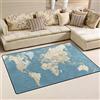 Use7 Mappa del Mondo Vintage tappeti Tappeto Antiscivolo zerbino zerbini per Bambino, Ideale per camere da Letto, Tessuto, 100 x 150 cm(3' x 5' ft)