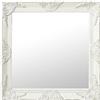 ZEYUAN Specchio da Parete Stile Barocco 60x60 cm Bianco,Specchio da Parete,Specchio da Parete Moderno,Specchi da Parete(SPU:320332)