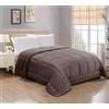 Home Tresor Trapunta Coperta Piumone Matrimoniale Invernale 580 g/m² Morbidissimo Velluto Cinigliato Duck Friendly con Effetto Avvolgente Imbottitura Soffice Microfibra mod. Margy (Tortora)