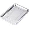 Yardwe Vassoio per Alimenti in Acciaio Inossidabile Spesso Vassoio per Barbecue Piatto da Portata Teglia da Forno 36x27 Cm