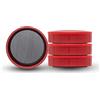 MAUL Magnete MAULSOLIDID, confezione SB - Magneti infrangibili e piccoli per un uso versatile - Magnete rotondo con design moderno - Ø 32 x 9,6 mm - Confezione da 4 - Rosso