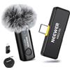 Neewer Lavalier - Sistema microfono wireless, 1 ricevitore USB C con adattatore OTG e 1 trasmettitore a condensatore omnidirezionale a cancellazione del rumore, compatibile con iPhone 16 Pro Max S24