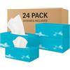 OfficeHarbour Fazzoletti facciali a 2 veli, confezione da 24 scatole (4800 fazzoletti) | 200 fogli ciascuno | 100% pasta di legno vergine | morbidi e resistenti | per casa, ufficio, scuola | apertura igienica