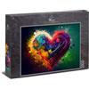 Ulmer Puzzleschmiede - Puzzle a forma di cuore Colors of Love - Illustrazione a forma di cuore ricca di colori come puzzle da 2000 pezzi - Sgargiante motivo puzzle della collezione Colori & Fantasy