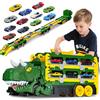 Sternstunde Camion Giocattolo Per Bambini, Con 12 Auto Da Corsa Macchinine Per Bambini, Auto Giocattolo Portatile Camion Dinosauro Per 3, 4, 5, 6 Anni Ragazzi Regalo Ragazzi (Verde)