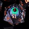 ORUZA Set di 7 dadi Dragon Eye DND con nucleo liquido D&D in resina, bordo affilato, poliedrici, per giochi di ruolo Dungeons and Dragons, D20, D12, D10, D8, D6, D4 D%