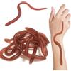 SYEYCW 12 Pezzi Falsi Lombrichi, 18cm Vermi Finti Realistici, Elastici Lombrichi in Plastica, Vermi Artificiali Giocattolo, Oggetti di Scena Spaventosi, per Decorazione di Halloween, Pesce d'Aprile