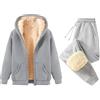 Generic Set Completo Tuta da Donna in Pile con Fodera - 2 Pezzi - Pantaloni da Jogger per Donna a Gamba Dritta Caldi per l'Inverno - Tuta Termica con Cappuccio in Pile Morbido - Tuta Casual e Sportiva a