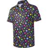 FT FENTENG Camicie hawaiane da uomo, vestibilità regolare, a maniche corte, casual, con bottoni, estive, da spiaggia tropicale, Foglie di dadi bordeaux, M