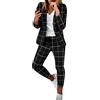 HEONSATI Abito da Cerimonia Donna Curvy Abito Ufficio Manica Lunga Casual Aperto Davanti Colletto Completo da Cerimonia Eleganti Complete da Lavoro Giacca E Pantaloni Oversize Tailleur Due Pezzi