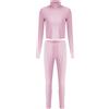 Generic Pigiama Donna Cotone Set da Yoga per Allenamento Sportivo in 2 Pezzi da Donna, Top a Maniche Lunghe e Leggings a Vita Alta, Pantaloni Piccoli per Le Pigiama Completo Pigiami Natalizi Coppia (Pink, L)