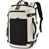 BAGROUPS Bagaglio a Mano 40x30x20 per Wizz Air Espandibile 40x30x25 cm Zaino da Viaggio Aereo Zaino Sportivo Impermeabile con Scomparto per Scarpe Piccolo Zaino per Porta PC 15.6 pollici Beige