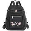 Ogetok Piccola borsa zaino per le donne, Piccola borsa zaino da viaggio moda donna nera, Lady Piccolo zainetto giornaliero, leggero Borsa a tracolla casual Satchel Handbags (fiori ricamati)