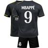 Qycksouth Mbappé No.9 - Maglia per bambini 2026, set con pantaloncini, maglia per tifosi di calcio, per ragazzi, nuova stagione, compatibile con i fan di Mbappé, taglie da 128 a 176, Nero , 152