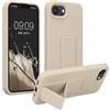kwmobile 1x Custodia Compatibile con Apple iPhone 17e / iPhone 16e - Cover Supporto Dita - Back Case per Smartphone - Protezione Gommata Crema