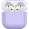 Nemteur Custodia per Airpods 4, Case Protettiva Sottile in Silicone per AirPods 4th 2024 (USB-C) Cover in Silicone Visibile con LED Frontale, Lavanda