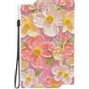 BLOTECH Portafoglio PU Pelle Case Cover per Motorola Moto G05 Custodia Flip Modelli ad alta definizione Modello PU Pelle Dipinto a olio con motivo floreale MagFlip per Motorola Moto G05