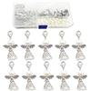 WiYould Set di 50 angeli custodi kit fai da te perline angelo ciondolo ciondolo angelo portachiavi angelo perline per matrimonio bambino doccia festa regalo fai da te argento