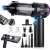 HEEBUKE Aspirapolvere a mano, batteria per aspirapolvere a mano con display digitale e illuminazione LED, motore senza spazzole da 21000 Pa, aspirapolvere per auto, mini aspirapolvere a 3 livelli