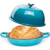 nuovva Casseruola in Ghisa Smaltata con Coperchio - Forno Olandese per Pane e Lievitati - Pentola in Ghisa per Cottura del Pane - Blu Chiaro, 5.68 Litri, 22cm - by Nuovva