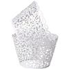 WADY 100 pirottini per cupcake, pirottini per cupcake artistici, in filigrana di pizzo, tagliati al laser, per matrimoni, feste di compleanno, bianco, 21.0x8.0x2.0cm