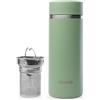 Qwetch Thermos da viaggio da 400 ml, colino da tè con 2 filtri, 12 ore di caldo e freddo per 24 ore, impermeabile, riutilizzabile e durevole, per tè, caffè, tisane e frutta