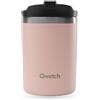 QWETCH - Tazza termica da viaggio - Rosa pastello 240 ml - Thermo Café & Tè in acciaio inox - 6 ore caldo e 12 ore freddo - Compatto & impermeabile, tazza da viaggio