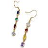 Bellitia Jewelry Orecchini Lunghe Pendente con Zirconi Cubici, Nappa Orecchini a Catena Moda in Argento Placcato Oro per Donna, Gioielli con Pietre Multicolore