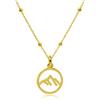 WANDA PLATA Collana da Montagna per Donna, Ragazza, in Argento Sterling 925 con Placcatura in Oro, Ciondolo Montagne