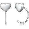 SILVERCUTE Orecchini Donna Cerchio in Argento Sterling 925 a Forma di Cuore Orecchini Cerchio Argento 925 Semicerchio Regalo per Donna Ragazza