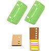 TPZORJX 2 pezzi di mini perforazione tascabile con 2 pezzi di adesivi, mini perforazione tascabile per rilegatura di etichette, perforazione di file, perforazione per scuole, uffici e case(verde)