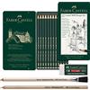 Faber-Castell Castell 119064 - Set di 12 matite Castell 9000 - Contenuto: 5B - 5H + 2 gomme diverse e gomma senza PVC