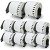 BETCKEY - 10 Rotoli DK-22205 Etichette a Lunghezza Continua Compatibile con Brother, 62mm x 30.48m, 10 Etichette per Stampanti di Etichette Brother QL