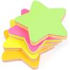 EVG Evergreen Goods - 4 blocchetti di foglietti adesivi a forma di stella, 76 mm x 76 mm, 5 diversi colori fluorescenti, 100 fogli per blocco, autoadesivi, per ufficio, casa, scuola