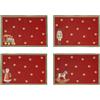 Villeroy & Boch - Toy's Delight set anniversario tovaglietta gobelin 4 pezzi multicolore, Natale, tovaglietta per 4 persone, decorazione tavola, motivo natalizio, cotone, poliestere