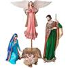 DRW Mistero Colori 4 Pezzi con Angelo in Resina Dipinto a Mano Angel Angel 55 cm
