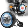 DREAMIZER Faro Anteriore per Moto da 5,75 pollici a LED con staffe, Faro Universale Impermeabile Compatibile con Harley Yamaha Honda Kawasaki Cafe Racer Bobber Chopper