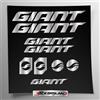 Stickersland Kit adesivi compatibile con telaio Giant MTB Mountainbike e casco | decals sticker Decalcomanie bici scritte loghi | Stickersland® (Argento Lucido Metallizzato)