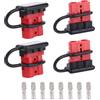 Penitue 4pz Connettori, Kit di Spine Connessione & Sconnessione Batteria 50A 12V-36V per Cavi da 6 a 12 AWG per Auto Moto ATV Argani Ascensori Motori e Altro (Rosso)