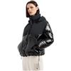 Armani Exchange The Notorius Frank, Crinkle Nylon Insert Giacca Blouson, Nero, L Donna