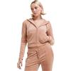 Juicy Couture Felpa con Cappuccio in Velluto Classico con Logo Juicy, Café Au Lait, M