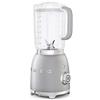 Smeg, Frullatore da Tavolo BLF01SVEU 1,5 L, 4 Livelli di Velocità, 3 Funzioni Smoothie, Pulse e Tritaghiaccio, Blocco Motore e Tappo Dosatore, Base Antiscivolo, Avvolgicavo Integrato, 800W, Silver