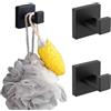 Cohentbliss 2 Pezzi Appendini Asciugamani, Ganci Appendiabiti, Ganci Acciaio Inox, Gancio Parete Doccia con Vite, Impermeabile, Antiruggine, per bagno, cucina, toilette, camera da letto (Nero)