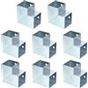 sourcing map Kit di staffe per gazebo a 2 vie, ad angolo retto, per la lavorazione del legno, fai da te, per legname da 5,1 x 5,1 cm, per esterni, patio, gazebo, capanne di tronchi (confezione da 8)