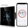 CNBINGO Zigbee - Termostato intelligente da incasso con sonda, termostato digitale per acqua, riscaldamento a pavimento e caldaia, compatibile con Alexa e Google Assistant, controllo vocale, nero
