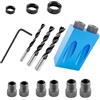 ieron Kit per viti con foro tascabile da 15 gradi, fori da 6 mm/8 mm/10 mm, kit per la lavorazione del legno con foro inclinato da 14 pezzi, strumento per fai da te