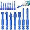 Boloest Set di 7 punte per smerigliatrice diamantata, con albero da 1/4, per pietra, legno, ceramica, metallo, vetro, incisione, lucidatura, foratura, levigatura