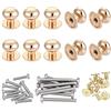 sourcing map Sourcingmap, pomello rotondo da 10 mm, in lega di zinco per cassetti, con viti M3 x 14, M3 x 25, oro chiaro