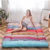 MAXYOYO Materassino da Pavimento Giapponese in Stile Bohémien Retro Futon, Vintage, Motivo Floreale, Arrotolabile, Letto per Ospiti, da Campeggio Portatile, Tappetino